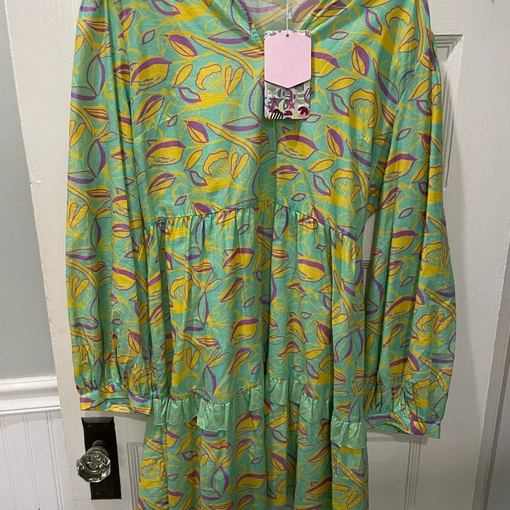 Britton Court XL Green and Yellow Casual dress - Picture 1 of 5